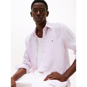 Tommy Hilfiger Regular Fit Classic Pink Stripe Linen Shirt